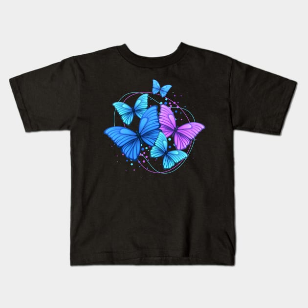 Bright Flying Butterflies Kids T-Shirt by Koala Tees